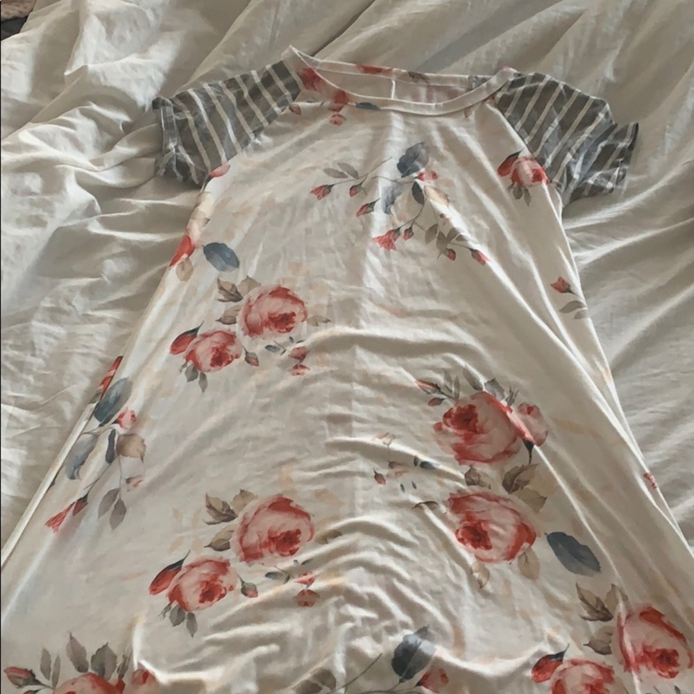 Floral and stripe dress